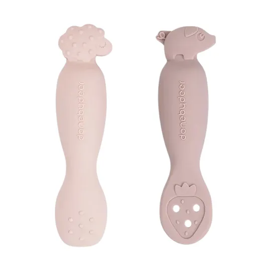 Done By Deer Tiny Farm Oefen Lepel Set - Powder 