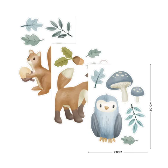 Little Dutch Muurstickers Forest Friends - 3x A4 Size Sheets