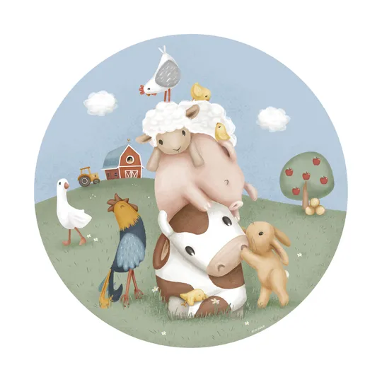 Little Dutch Wallpaper Circle Little Farm 100 cm