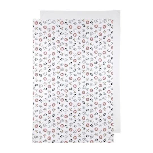 Meyco Wieglaken Animals / Uni White 75 x 100 cm 2-Pack

