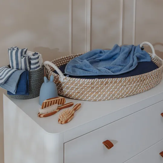 Meyco Baby Fat Stripe Washandjes - 2 Stuks - Pre-washed Tetra - Jeans Blue