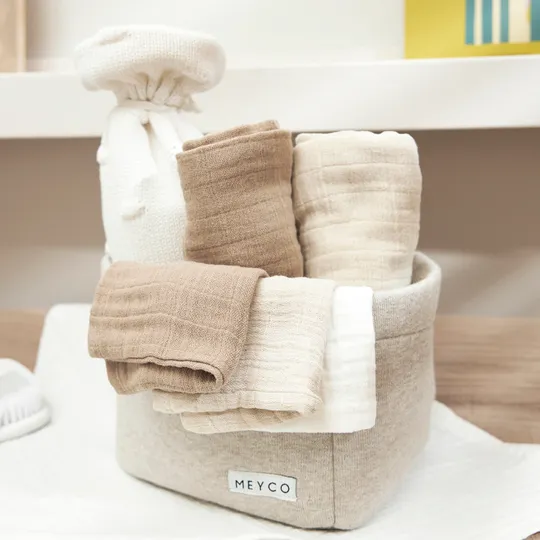 Meyco Uni Washand - Hydrofiel Pre-Washed - 3-Pack - Offwhite/Soft Sand/Taupe