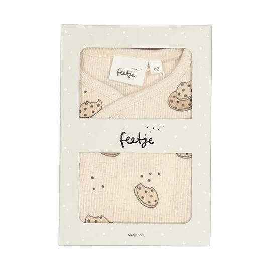 Feetje Geschenkset 1 delig pak + muts Offwhite Melange Maat 44