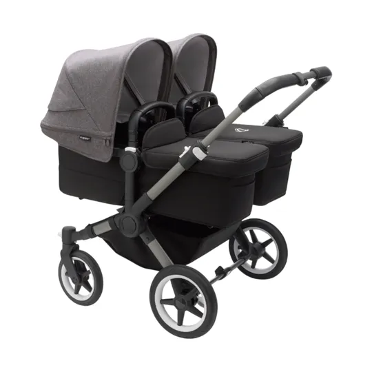Bugaboo Donkey 5 Tweelingwagen - Black on Graphite / Grey Melange
