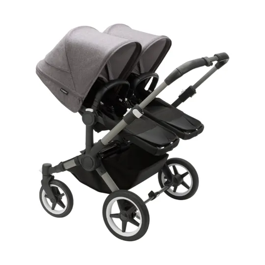 Bugaboo Donkey 5 Tweelingwagen - Black on Graphite / Grey Melange