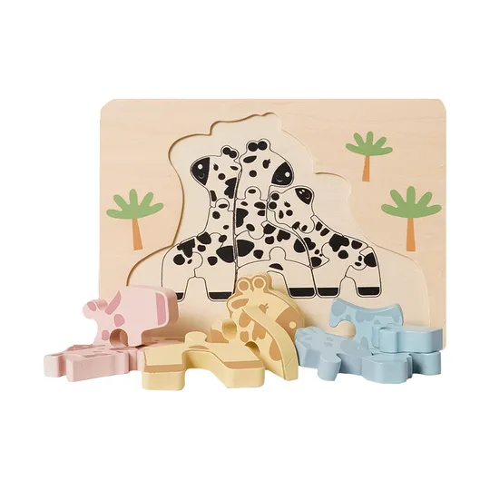 Phoohi Houten Puzzel  Giraffe - 12 Stukjes