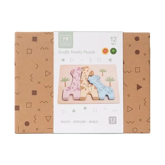 Phoohi Houten Puzzel  Giraffe - 12 Stukjes