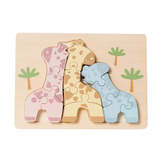 Phoohi Houten Puzzel  Giraffe - 12 Stukjes
