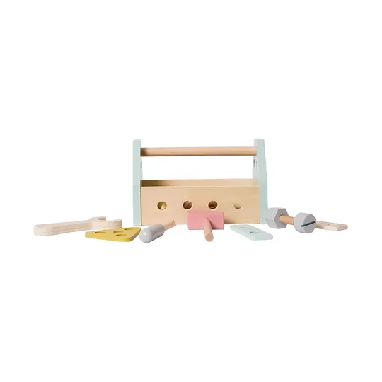 Phoohi Houten Gereedschapskist - 14 delig - Pastelkleur