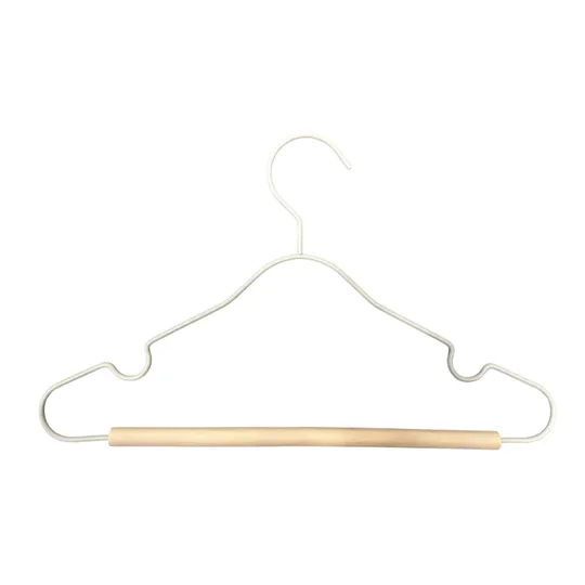 Puck kledinghanger metaal/hout set (48 stuks)