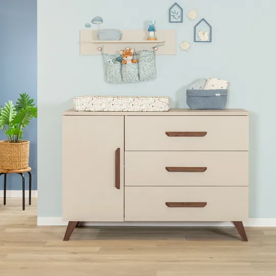 TWF Commode XL 3 Laden 1 Deur Salerno Walnoot