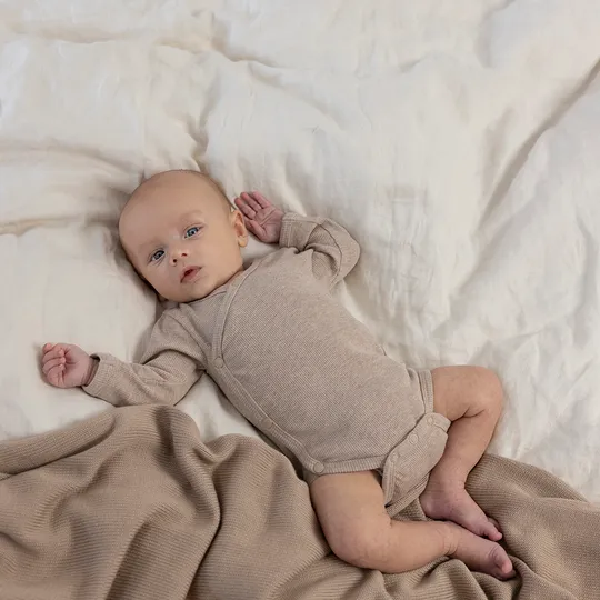 Feetje The Magic is in You Rib Wikkelromper - Taupe Melange