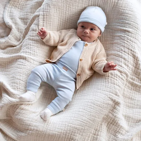 Feetje The Magic Is In You Wikkelromper Rib - Blauw