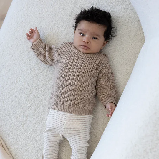 Feetje The Magic is in You Rib Broek - Streep - Taupe Melange