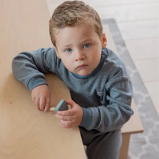 Feetje Pyjama Wafel Ijs Blauw