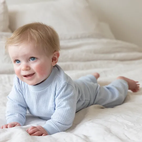 Feetje Wafelpyjama - Maat 74 - Babyblue