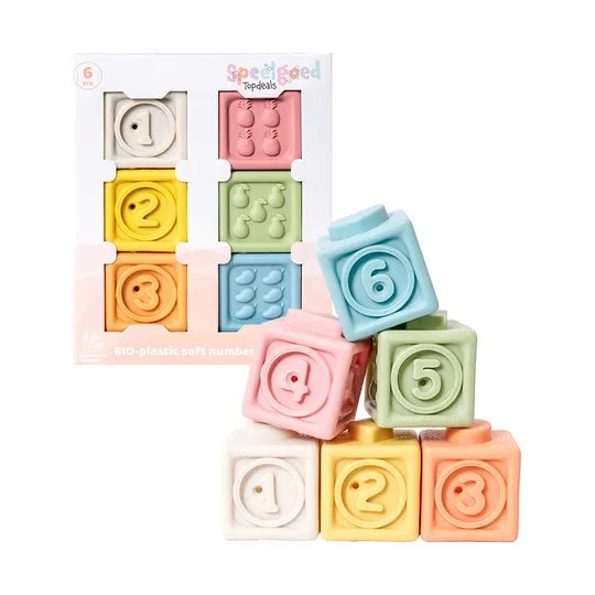 Speelgoedtopdeals Blokken - 6-Delig - Bioplastic