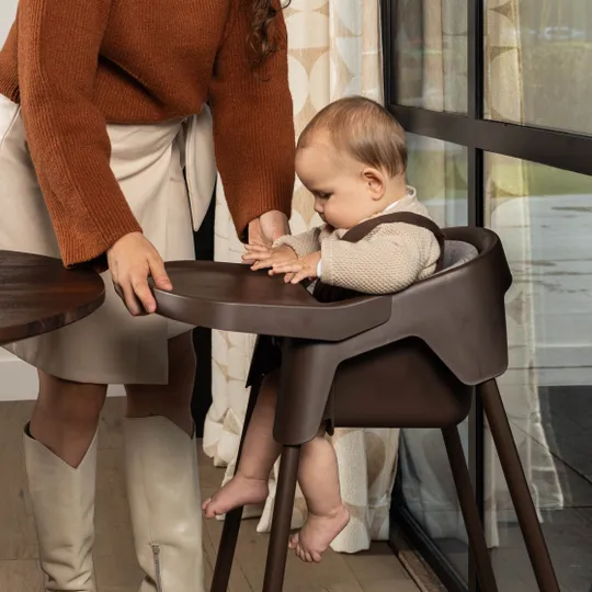 Stoohl Kinderstoel incl. Zitverkleiner + Eetblad + Tuigje