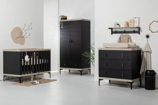 Interbaby Babykamer Strips Zwart