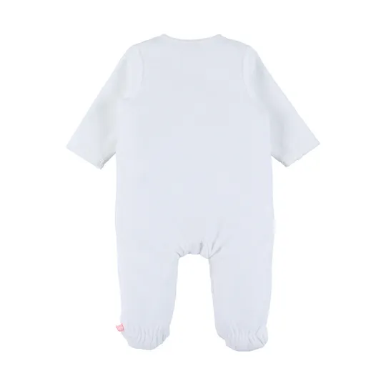 Noukie's F&O Pyjama Met Borduursel - Velours - Wit