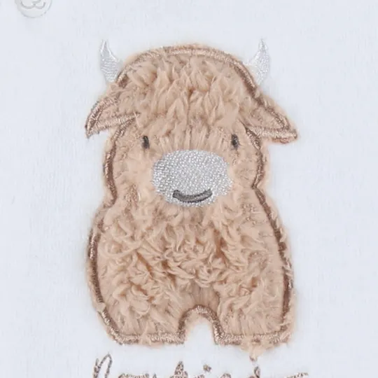 Noukie's F&O Pyjama Met Borduursel - Velours - Wit