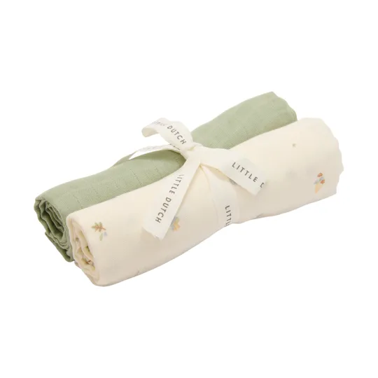 Little Dutch Hydrofiele Doeken - Forest Treasures & Sage - 70x70 cm - 2 stuks