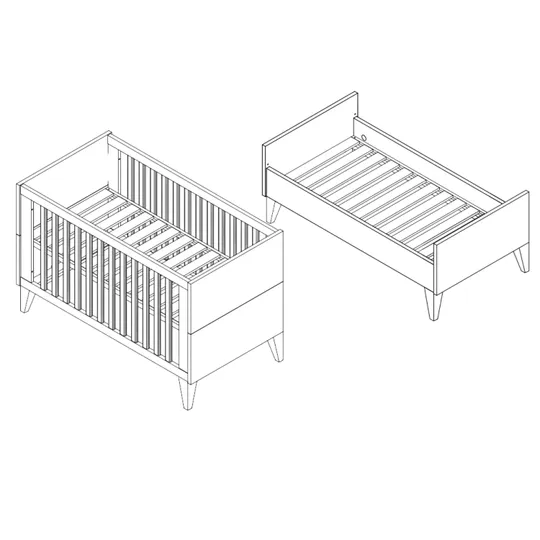 TWF Ledikant 70 x 140 Salerno Walnoot