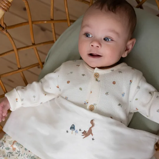 Little Dutch Ledikantlaken Geborduurd Paddenstoelen - 110 x 140 cm