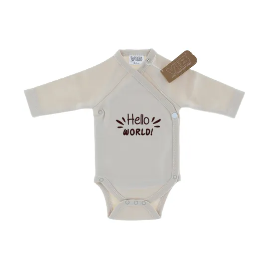 VIB Hello World! Romper - 0-3 Mnd - Beige