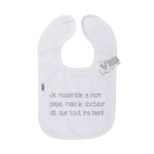 VIB Slabbetje - Je ressemble à mon papa - Wit/Grijs