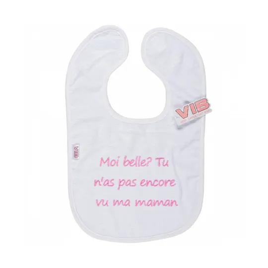 VIB Slabbetje - Moi belle? Tu n'as pas encore vu ma maman - Wit/Roze