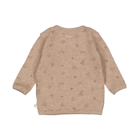 Feetje Fall Favorites Rib Print Overslagshirt - Hazelnoot Melange
