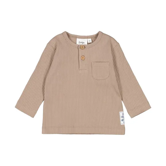Feetje Let's Go! Longsleeve Rib Shirt - Taupe