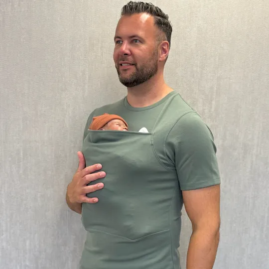 Womboo Buidelshirt - Man - Maat XXL - Groen / Grijs