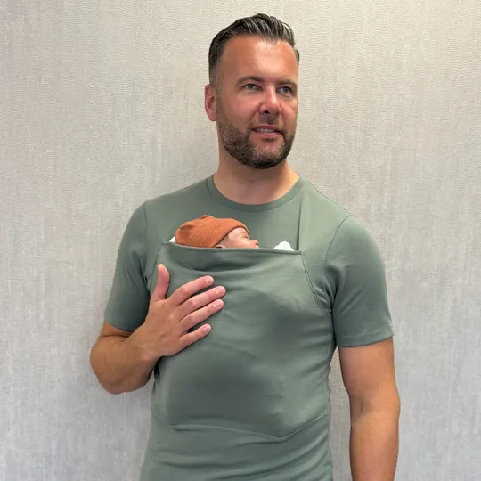 Womboo Buidelshirt - Man - Maat XXL - Groen / Grijs