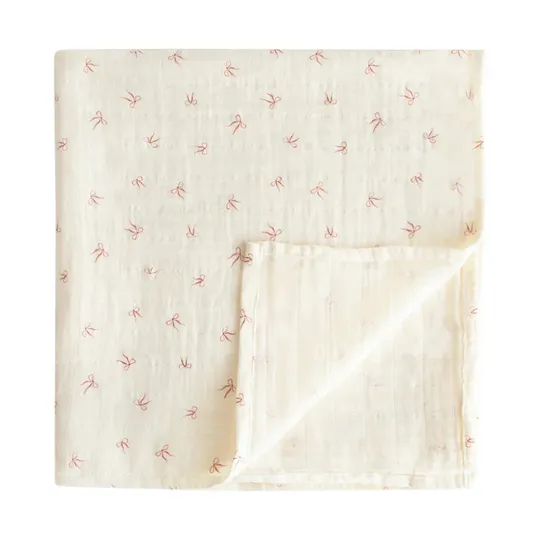 Mushie Swaddle - Bows - 120 x 120 cm