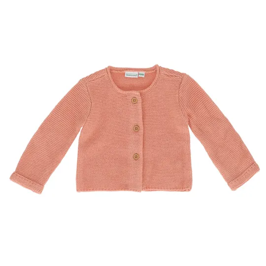 Babylook Strawberries Gebreid Vest - Coral Almond