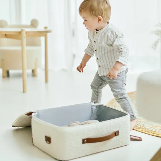 Childhome Teddy Mini Traveller Kinder Koffer - Offwhite 