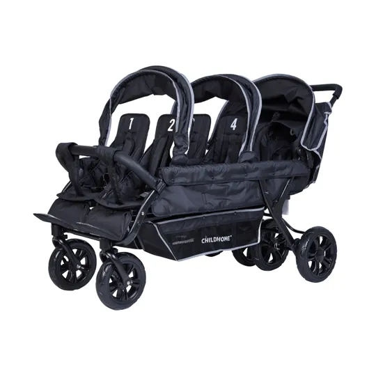 Childhome Sixseater Autobrake Meerlingwagen - Zwart