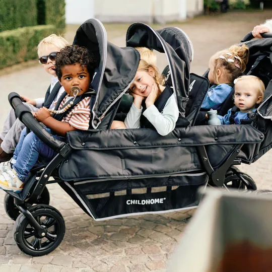 Childhome Sixseater Autobrake Meerlingwagen - Zwart