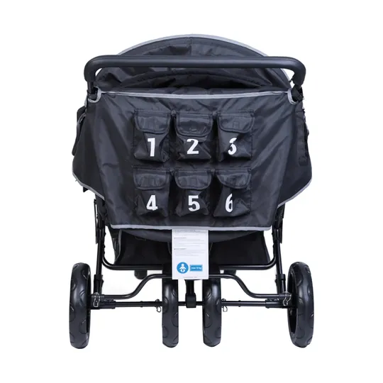 Childhome Sixseater Autobrake Meerlingwagen - Zwart