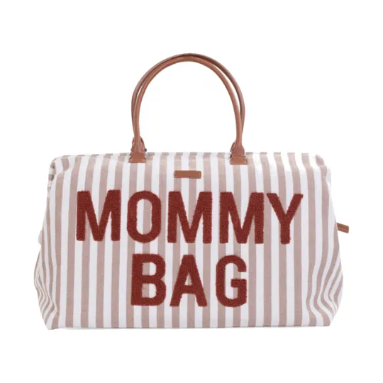 Childhome Mommy Bag Strepen Nude / Terracotta