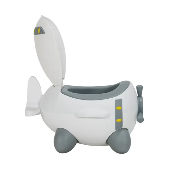 Puck Plaspotje Vliegtuig Wit/Grijs

