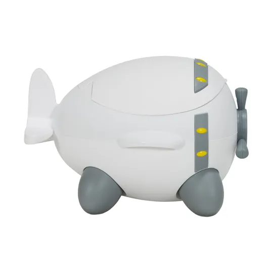 Puck Plaspotje Vliegtuig Wit/Grijs

