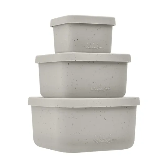 Kikkaboo Opbergdoosjes - 3 Stuks - Platina Siliconen - Zand