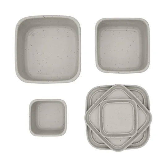 Kikkaboo Opbergdoosjes - 3 Stuks - Platina Siliconen - Zand