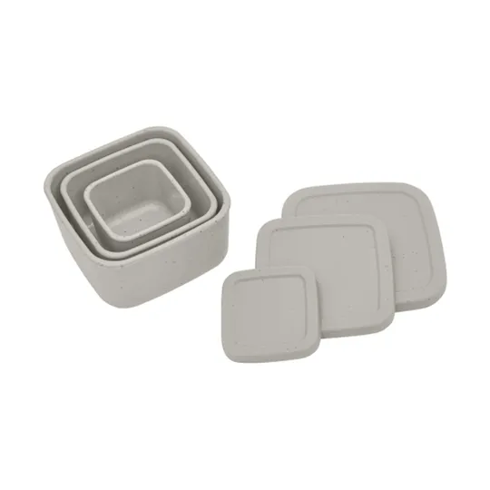 Kikkaboo Opbergdoosjes - 3 Stuks - Platina Siliconen - Zand