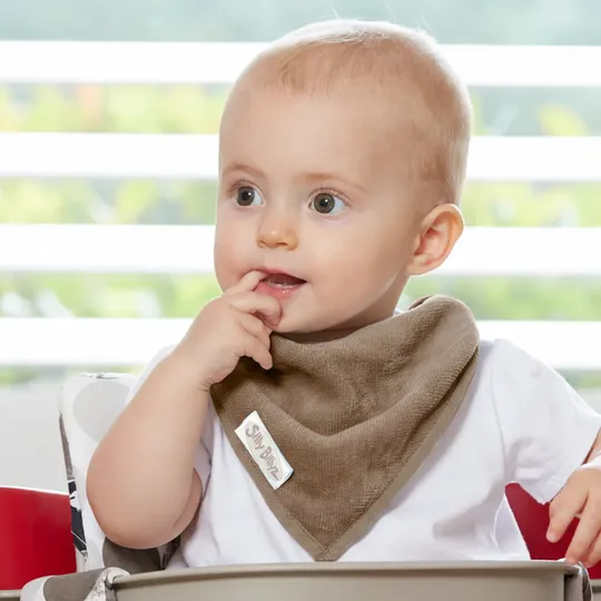 Silly Billyz Towel Bandana Bib – Taupe